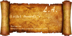 Loibl Avenár névjegykártya